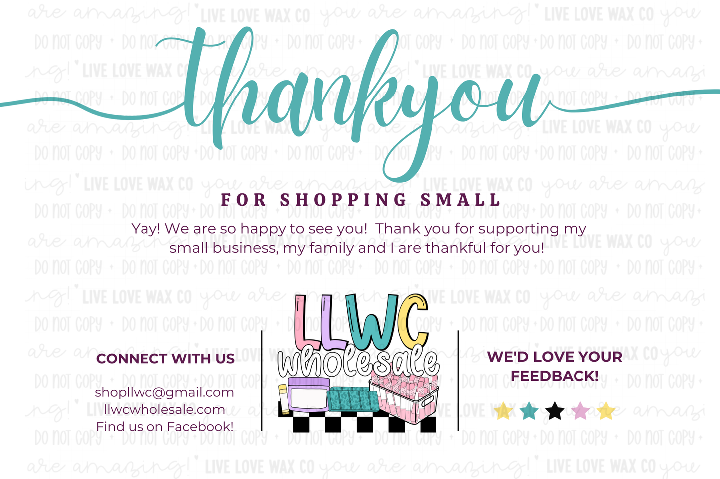 Cardstock Inserts - Customized